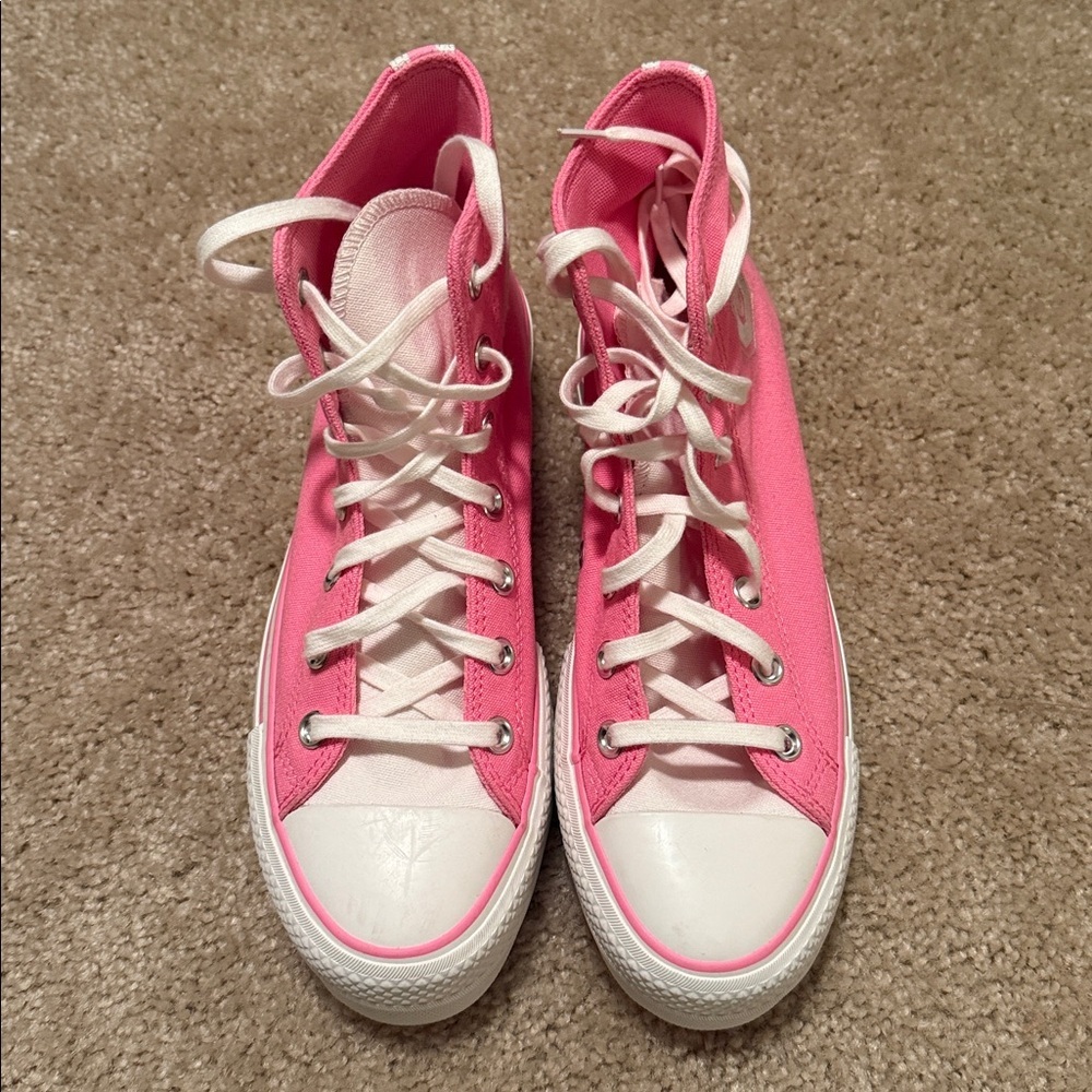 Converse Chuck Taylor Lift Platform varsity High Top shoes Oops Pink size 8 - Picture 3 of 10